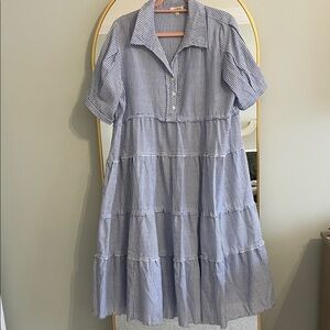 Umgee Blue and White Striped Dress